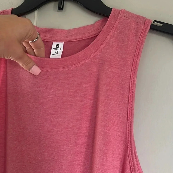 VELOCITY Pink Cinched Workout Athletic Tank Top - Picture 5 of 5